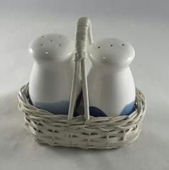 Gmundner Keramik-Salz- Pfeffer/bauchig+ Korb